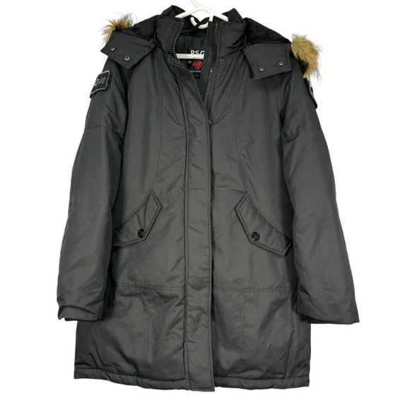 PSG Black Winter Parka Coat Large - Picture 1 of 11